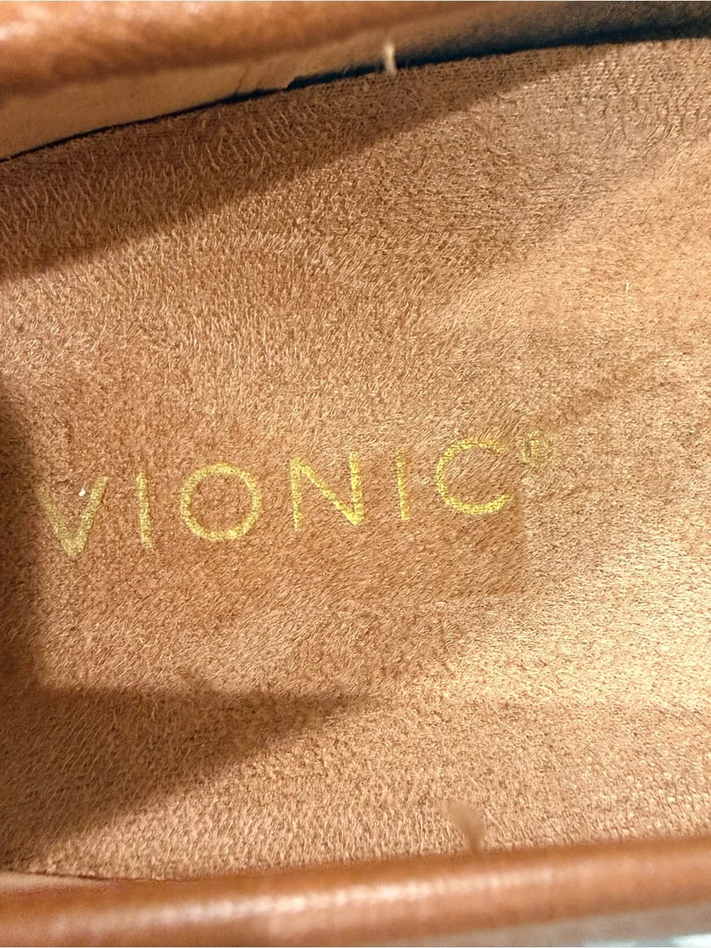 Vionic Orinda Square Toe Ballet Flats Tan Leather
